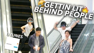 GET LIT DANCE DARE!! DANCING BEHIND PEOPLE | Ranz and Niana