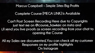 Marcus Campbell Course Simple Sites Big Profits Download