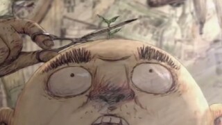 老大爷头顶长一棵树苗，看他拿起剪刀剪掉后，我就知道他要出事了