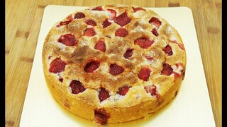 เค้กสตอว์เบอร์รี่โยเกิร์ต หน้ากรอบ / Strawberry yogurt cake