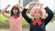 let's dance with Momo & Aira โจ๏ธ info Okarun ges... | DANDADAN cosplay fun montage