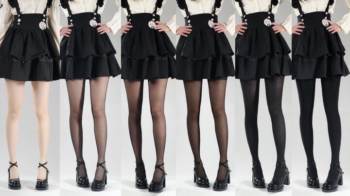 So sánh hiệu quả thử mặc độ dày tất da đen 5D–200D [Bồng Bồng]