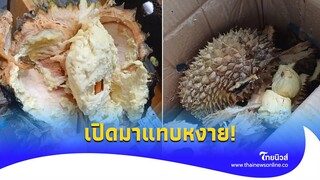 สาวสั่ง ‘ทุเรียนภูเขาไฟ’ หวังกินของอร่อย เปิดกล่องมาแทบหงายท้อง!|Thainews - ไทยนิวส์| Social-16-JJ