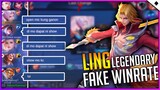 LING FAKE WINRATE PRANK! | TEAMMATES GOT EXTREMELY MAD!! - MOBILE LEGENDS