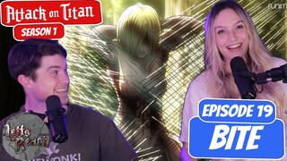 FEMALE TITAN TRAPPED!? | First Attack on Titan Reaction with my Girlfriend | Chapter 19 "Bite"