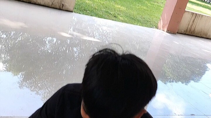 Cute kid, Shy type boy in the cemetery.