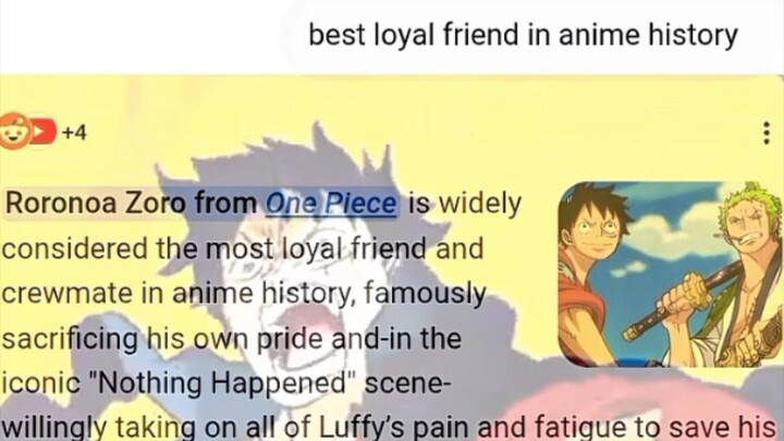 Even ai say zoro is the most loyal friend in anime history💯💯🔥 #short