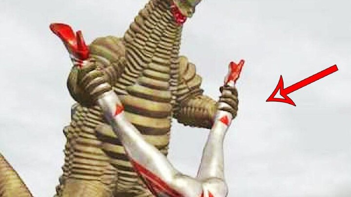 Salah satu monster yang tercabik-cabik di Ultraman masih hidup dan menyakitkan. Sangat kejam!