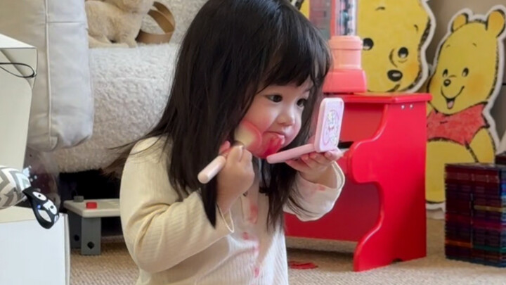 A two-year-old professional makeup artist is at your service. Just relax—at least they’re not messin
