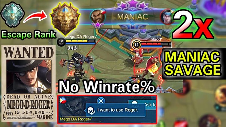 Escape Epic to Legend No Winrate |Double manyak o iiyak? Roger - Mobile Legends