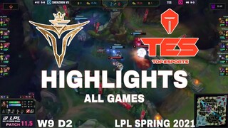 Highlight V5 vs TES All Game LPL Spring 2021 LPL Mùa Xuân 2021 Victory Five vs Top Esports