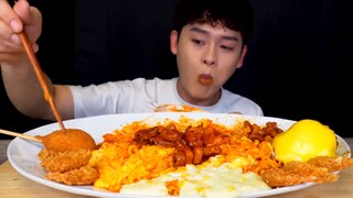 Cheesy Noodles Mukbang with Bonggil