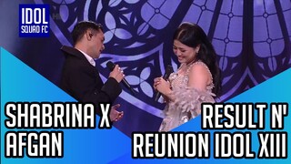 SHABRINA LEANOR X AFGAN - BAWALAH CINTAKU | RESULT AND REUNION INDONESIAN IDOL XIII |