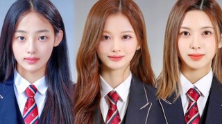Minji + Seol Yoon + Bae Han Lim's Baekseok Arts High School graduation ceremony! Such a pure and fre