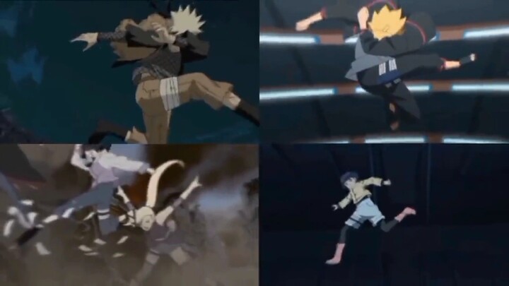 keluarga naruto moment tendang musuh 💀☠️