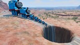 Big & Small Thomas the Tank Engine vs Giant Pit | BeamNG.Drive