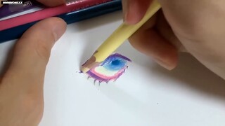 Cùng theo dõi vẽ chân dung bằng chì màu nhé! 【Quy trình vẽ】