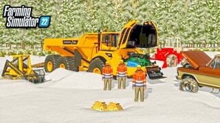 GOLD MINE GETS SHUT DOWN BY SNOW STORM! (4 FEET OF SNOW) | FARMING SIMULATOR 22