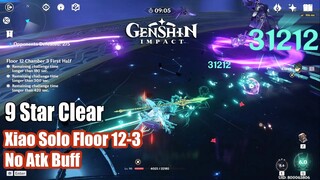 Genshin Impact - Xiao C6 Solo Floor 12-3 - 9Star - Talents 6-10-10 - No Atk Buff