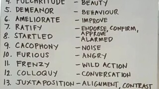English Vocabulary words