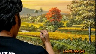 LUKISAN - MELUKIS PEMANDANGAN ALAM / LANDSCAPE PAINTING BY DANDAN SA