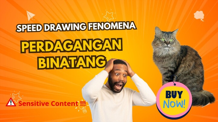 (Speed Drawing) Menggambar kucing kemasan sachet