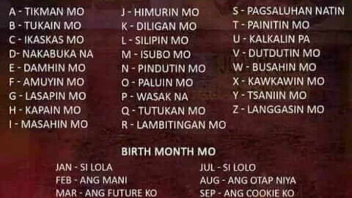 Patingin ng mga name nyo😁😁🤪✌️