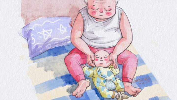 What a lucky kid to have such a loving great-grandma! #Drawing #Heartwarming #Healing #Touching #Int