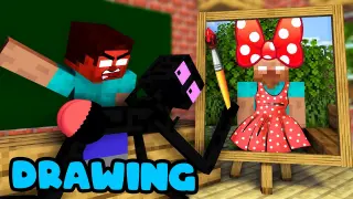Monster School : DRAWING CHALLENGE - Funny Minecraft Animation