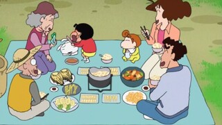 [Crayon Shin-chan] Sungguh nikmat makan semangkuk besar nasi dan rebung renyah, dipadukan dengan dag