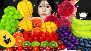 ASMR MUKBANG| 다양한 과일 먹방 & 레시피 (딸기, 샤인머스켓, 망고, 용과) EXOTIC FRUITS EATING