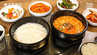 매일 아침 직접 만들어 고소하고 깔끔한 순두부. Soft tofu, Korean food | 더밥스튜디오