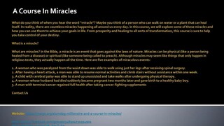 A Course In Miracles