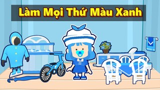 Mèo Simmy 1 Ngày Làm Mọi Thứ Màu Xanh Trong Play Together