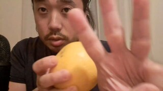 ASMR GRAPEFRUIT (EATING SOUNDS & INAUDIBLE WHISPERING)