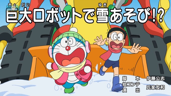 Doraemon Vietsub Tập 741: Chơi với tuyết bằng người máy khổng lồ & Pizza Sủi Cảo toả sáng trên trời