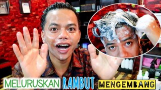 cara meluruskan rambut mengembang - kering secara alami