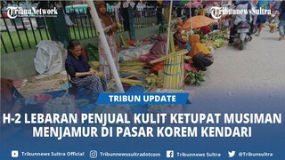 Penjual Kulit Ketupat Musiman Menjamur di Pasar Korem Kendari Sulawesi Tenggara Jelang Lebaran 2024