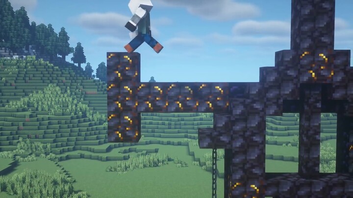 [ Minecraft ] Học cách xây dựng Cổng địa ngục trông giống như thanh kiếm đen trong 6 phút