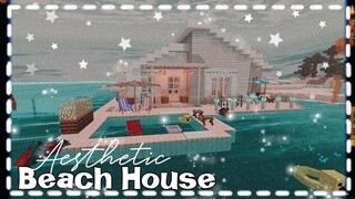 💫 Aesthetic Beach house ⛱️🏠  (Minecraft chill build) | The girl miner