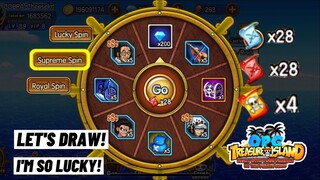 Let's Draw Lucky Spin, Supreme Spin and Royal Spin! OPG: Treasure Island Mobile