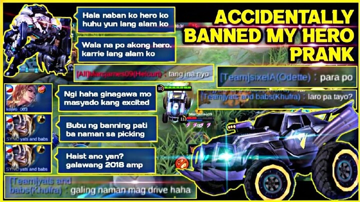 ACCIDENTALLY BANNED MY HERO PRANK | NAGPICK AKO NG JOHNSON | TRASHTALKER NA KAMPI NAGING FAN | MLBB