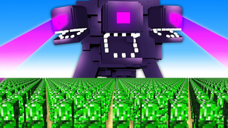 1000 CREEPERS vs MUTANT MOBS (การแข่งขัน Minecraft ม็อบ)