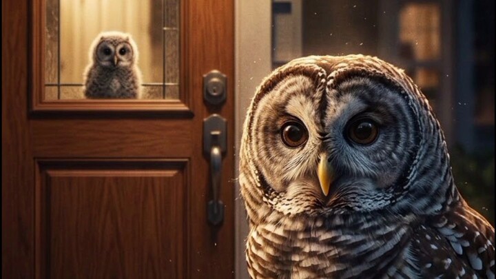 An owl kept knocking on a stranger’s door… then we discovered why. 🦉🚪😳