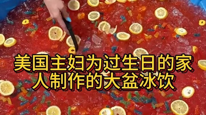 American Housewife Makes a Giant Ice Drink for Her Family’s Birthday