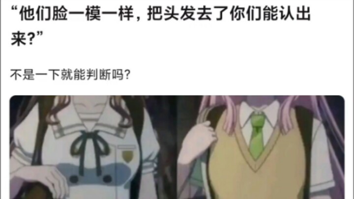 有人说二次元人物脸长的一样，只能靠发色分辨时，爱音表示不认同