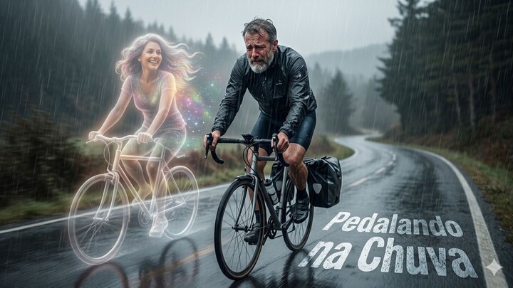 Ciclista na chuva