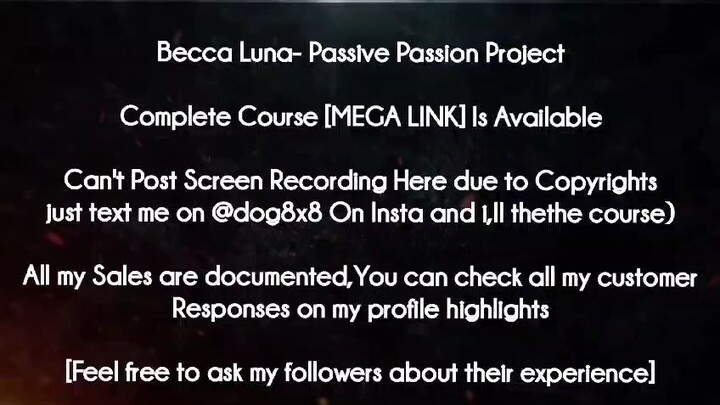Becca Luna- Passive Passion Project