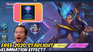 FREE 2020 STARLIGHT ELIMINATION EFFECT (BUG OR GIFT FROM MOONTON?) | MOBILE LEGENDS