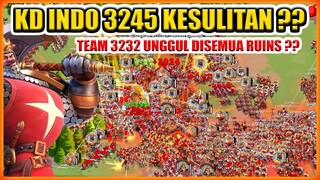 KINGDOM INDO 3245 KESULITAN ?? HAMPIR SEMUA RUINS DIAMBIL TEAM 3232 !! WAR KVK 3 ROK